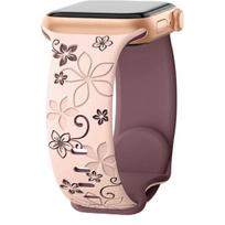 Graviruotas dirželis Apple Watch 10 apyrankei 46mm 42mm 44mm 40mm 45mm 41mm Ultra 49mm silikoninė Correa apyrankė iWatch Series 10 9 7 8 SE S10 42mm