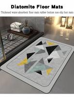 Diatomite Floor Mat  Absorbent Rubber Non-Slip Foot Mat Light Bathroom Doorway Dirt-Resistant Quick-Drying Entry Door 40x60cm Diatom gray