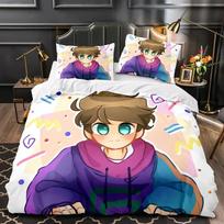 3D Print Karl Jacobs Bedding Set Boys Girls Twin Queen Size Duvet Cover Pillowcase Bed Boys Adult Fashion Home Textileextile EU single(135x200cm)