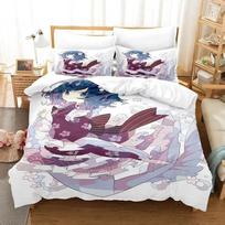 3D spausdinimas Anime Wakasagihime (Touhou) Patalynės komplektas Viengulis Dvivietis Pilnas Karališkas Karališko dydžio Lovos komplektas Suaugusiems Vaikų Miegamojo Antklodės užvalkalų komplektai 70x133cm 2pcs gray