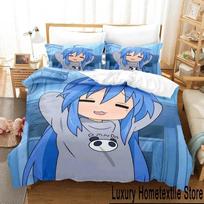 Anime Konata Izumi Lucky Star Bedding Set Duvet Cover Bed Set Quilt Cover Pillowcase Comforter king Queen Size Boys Adult EU Single 135x200cm