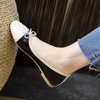Shoes For Women 2024 Office Ladies Summer Footwear Low Heel Elegant Flats Flat Red With Bow A Korean Style Offer Quick Delivery 35 white