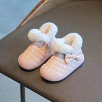 Botas Para Niña Child Snow Boots Winter Boots Plush Boy Cotton Shoes 0-3 Year Old Girl Walking Shoe Warm Padded Boots Kid Shoe 15-insole11cm rožinė
