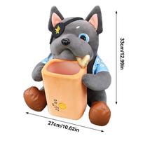 Doggie Trash Can 2 In 1 Plush Dog Car Tissue Box Trash Can Cute Animal Tissue Creative Box For Vehicle Supplies beige