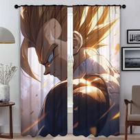 Super Handsome Vegeta Kitchen Curtains for Camera Elegant Room Curtains 2 Pieces Window Curtain Partition Halloween Decoration W50xH70cmx2pcs-CL white