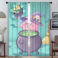 Kawaii Cartoon K-KirbyS Window Curtain for Room 2 Panel Partition Curtains for Bedroom Halloween Decoration Living Kitchen Child W50xH70cmx2pcs-CL white