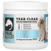 Paws & Pals, Tear Clear, build-up removing tissue, for dogs, 100 pieces