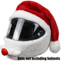 Santa Cycling Helmet Christmas Motorcycle Helmet Cover Full Face Safe Hat Santa Claus Racing Cap Merry Christmas Decoration Gift black