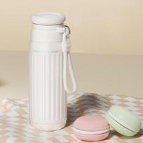 New Simple Fashion Thermos Cup Food Grade Stainless Steel Simple Fashion Ladies Portable Water Cup High Appearance Level 530ML white