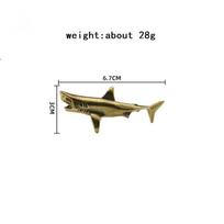 Sea Animal Shark Figurines Miniatures Retro Brass Office Desktop Crafts Ornament Gifts Home Decorations Living Room Accessories