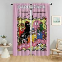 Home Interior Curtains for Camera Les Barbapapas Blackout Curtain for Room 2 Panel Partition Shades Halloween Decoration Living W50xH70cmx2pcs-CL