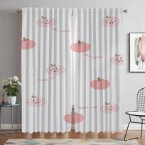 Fruit Window Curtain for Room 2 Panel Partition Halloween Decoration Kitchen Curtains Shades Tulle for Bedroom Living Blackout W50xH70cmx2pcs-CL