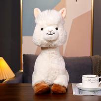 Lovely Alpaca Plush Toy  Alpaca Stuffed Plushies Doll Cute Sheep Lamb Animals Pillow Soft Kids Toys Kawaii Room Decor 30cm balta