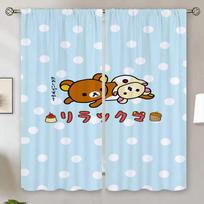 Cute Japanese Bear Curtains for Bedrooms Curtain Blackout Curtain 100% Window Blinds Ready Curtains Cheap Tulle in Kitchen Blind W50xH70cmx2pcs-CL