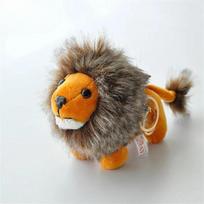 9CM Lovely Lion Plush Stuffed Toys Standing Lion Pendants Keychain Plush Toy for Kid's Gifts PP Cotton 9CM gray