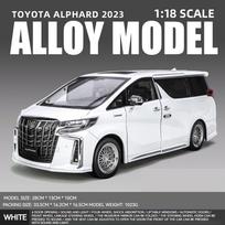 Naujas 1/18 „Toyota Alphard MPV“ cinko lydinio automobilio modelis, metalinis žaislinis automobilis, imituojantis garsą ir šviesą, vaikų dovanų papuošalai balta