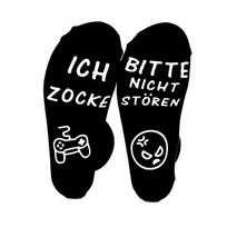 Prašau Netrukdyti Aš Žaidžiu Neslystančios Žaidimų Kojinės - Vokiškas Tarpvalstybinis Dizainas German Game Socks; One Size balta