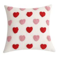 Valentino dienos dekoratyvinis pagalvės užvalkalas 3D širdies siuvinys trumpas pliušas blizgus 45*45cm paslėptas užtrauktukas pagalvės užvalkalas miegamojo svetainės sofos dekoracija white