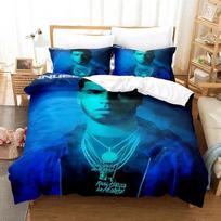 Anuel Aa Real Hasta La Muerte Bedding Set Boys Girls Twin Queen Size Duvet Cover Pillowcase Bed Boys Adult Home Textileextile 70x133cm 2pcs blue