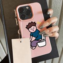 Oda primenantis telefono dėklas iPhone 11 13 16 Pro Max iPhone XR XS Max 14 15 Pro Max 12 13 Pro Max 16 Plus 13 Pro 14 Pro, animacinis, dažytas, makarono spalvų iPhone 16 Pro Max rožinė