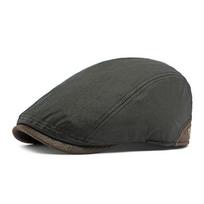 Peaked Cap Men's Autumn Winter Velvet Warm Beret British Vintage Cap Progressive Cap juoda