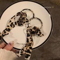 Autumn Leopard Print Ribbon Bow Tassel Large Ring Earrings Earrings Light Luxury Premium Temperament Plain Ring Earrings Earrings