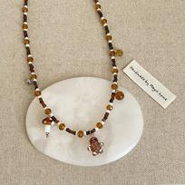 Multi-Element Gingerbread Man Mushroom Pendant Crystal Beaded Necklace Women'S Niche Unique Personality Versatile Neck Chain Sweater Chain