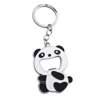 Nešiojamas rankinis alaus vyno butelių atidarytuvas, pagamintas iš aukštos kokybės cinko lydinio, skirtas raktų pakabukui, animacinis panda mini butelių atidarytuvas white