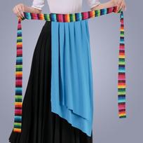 Tibetan Rainbow Ribbon Apron for Dance Performance One size (80-170 catties) ežero mėlyna spalva
