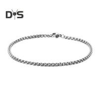 Men Bracelet Thick Hollow Chain with Lobster Clip Solid Color Polished Stainless Steel Punk Twisted Chain Street Club Party Jewelry L gray