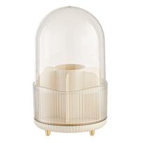 Makeup Brush Storage Box Rotating Cosmetics Display Case Dustproof Make Up Brushes Storage Bucket white