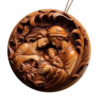 Sacred Nativity Scene Acrylic Hanging Charm Vibrant Jesus Birth Decoration for Christmas Tree and Easter Decors