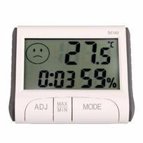 Elektroninis termometras LCD skaitmeninis temperatūros testeris belaidis termometras higrometras drėgmė balta
