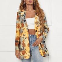 Vintažinės raidės netaisyklingo rašto švarkas moteriškas švarkas High Street Fashion Plus Size Elegantiškas moteriškas paltas Amerikietiškas stilingas S