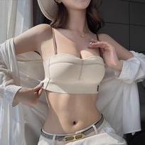 Sexy Women Push Up Bras Beauty Back Wireless Underwear Trackless Lingerie Fashion Lady Sling Bras Full Cup Bras 38/85AB beige