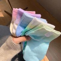 5 poros/rinkinys Kasdienės Sportinės Kvėpuojančios Gradiento Abėcėlės Siuvinėjimo Pavasaris Vasara Ruduo Moterims Mergaitėms Kulkšnies Kojinės 5Pairs/set