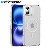 KEYSION Camera Touch Control Button Case for iPhone 16 Pro Max 16 Plus for MagSafe Magnetic Wireless Charging Matte Clear Cover for iPhone 16 gryna