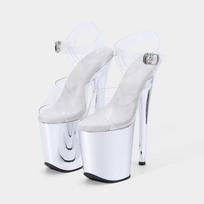 Sexy Women Peep Toe Girls Night Club Shoes High Heel Boots Pleated Patent Leather Thin Heels Zip Shoes Plus Size 38 mėlyna