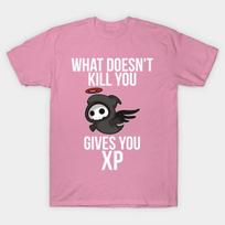T Shirt Women What Doesnt Kill You Gives You Xp Gamer Video Game Harajuku Print Kawaii Tshirt Summer Short Sleeve Female T-Shirt Top Tee S rožinė