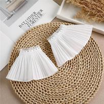 Chiffon Fake Flare Sleeves for Women Lace Pleated False Cuffs Female Ruffles Elastic Wrist Warmers Sweater Horn Cuffs