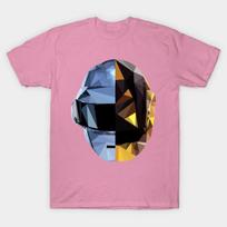 T Shirt Women Daft Punk Polygon Heads Harajuku Print Kawaii Tshirt Summer Short Sleeve Female T-Shirt Top Tee S rožinė