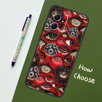 Baisaus veido akių dėklas Xiaomi Redmi Note 11 12 10 Pro 8 9 Note 12S 11S 9S 10S Redmi 12C 9C 10C 12 viršelis Redmi Note 12 Pro 4G black