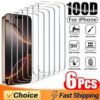 6 vnt. 100D grūdintas stiklas, skirtas iPhone 13 14 11 12 15 16 Pro Max Mini, ekrano apsauga, skirta iPhone XS MAX X XR 7 8 16 Plus SE, stiklas iPhone SE4 gryna