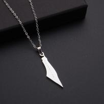 Map Stainless Steel Pendant Necklace Fashion Letter Clavicle Necklace Female
