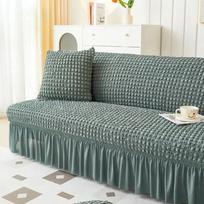 1/2/3/4 Seat Cotton Foam Elastic Full Cover Simple No Handle Sofa Cover Modern Simple Style Non-dust Three Person Seat Sofa S 120-150cm gray
