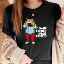 Debi Tirar Mas Fotos T-Shirt Cartoon Frog DTMF Printing Shirt Funny Frog Shirts Unisex Short Sleeve Summer Tops Latina Gifts S juoda