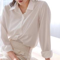 Spring Autumn Versatile Shirt Women's Loose Lazy Style Long Sleeve POLO Collar Professional Shirt Blouses & Shirts S balta