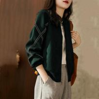 Casual Baseball Uniform Short Jacket for Women In Spring and Autumn New Fashionable Small Fragrance Style Chic Jacket M žalia