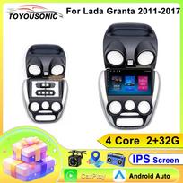 Android 2Din Car Radio for LADA Granta 2011 - 2017 Wireless Carplay Android Auto Player GPS BT DSP 2Din Head Unit 4Core 2+32G gray