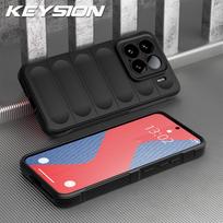 KEYSION Shockproof Matte Case for Xiaomi 15 5G 15 Pro Anti-skid Soft Silicone Phone Back Cover for Xiaomi 15 Pro 5G for Xiaomi 15 juoda